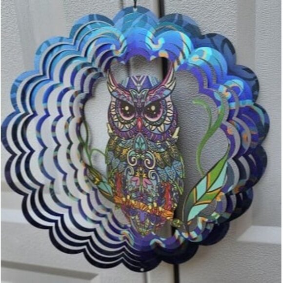 New Owl Metal Wind Spinners - Owl Gifts for Women Mom Grandma Wife, Hanging - Picture 1 of 1